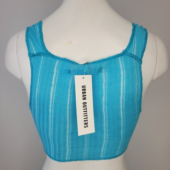 Urban Outfitters Crop Corset Style Tank Layer Light Size Large Blue NWTa - Picture 3 of 4